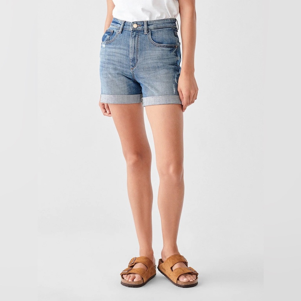 New DL1961 Cecilia Jean Shorts Classic Rise Rolled Hem Size 24 Cuffed